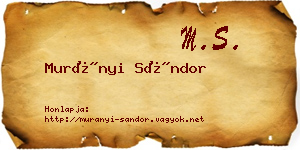 Murányi Sándor névjegykártya